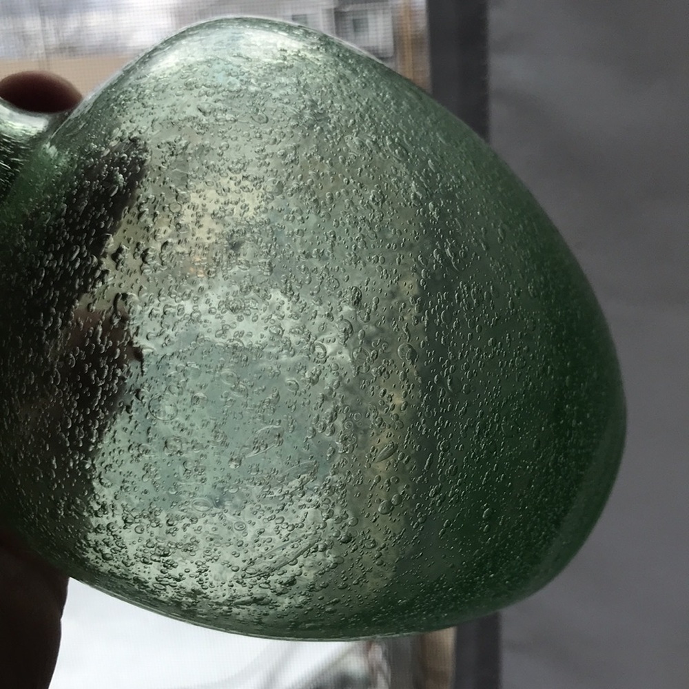 Vintage Green Pulgosso Murano Decanter with Mushroom Stopper - Picture 3 of 9